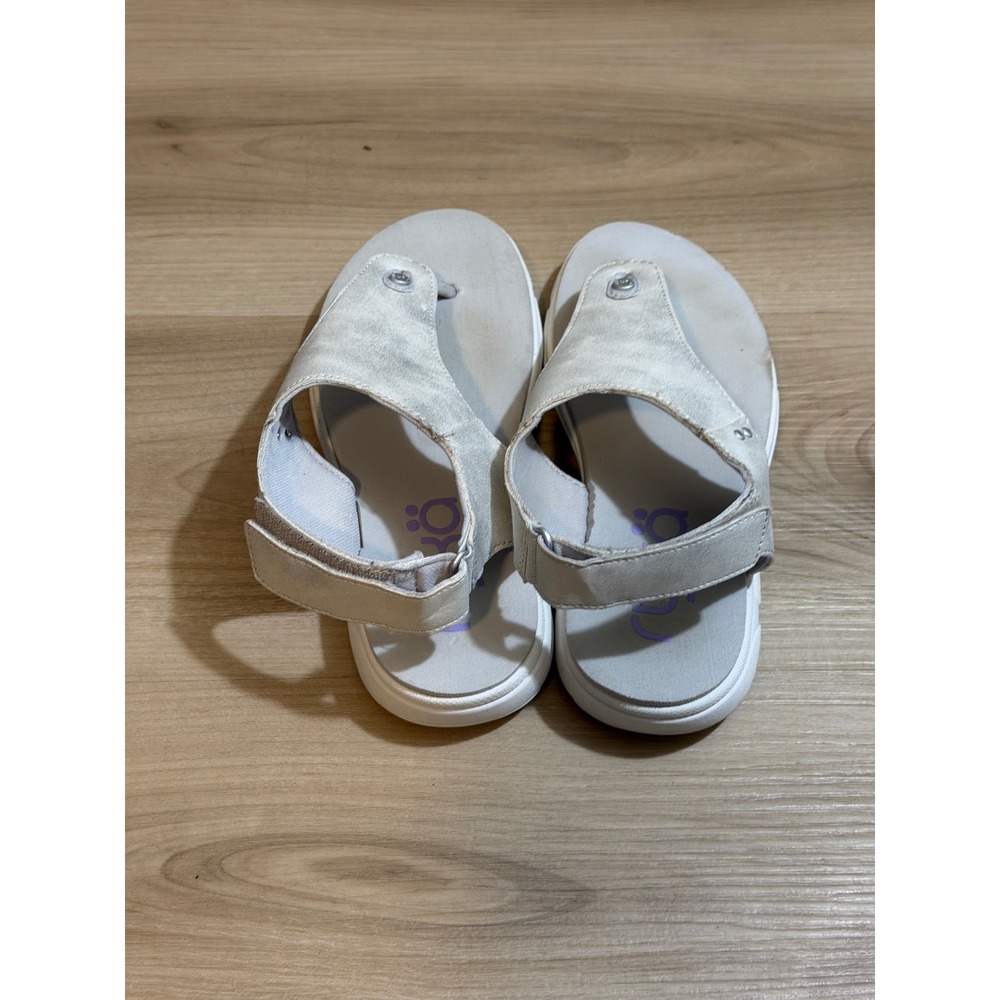 Ryka Margo Sandals Womens 6.5W Silver Metallic Thong Slingback Comfort Walking - Picture 4 of 7